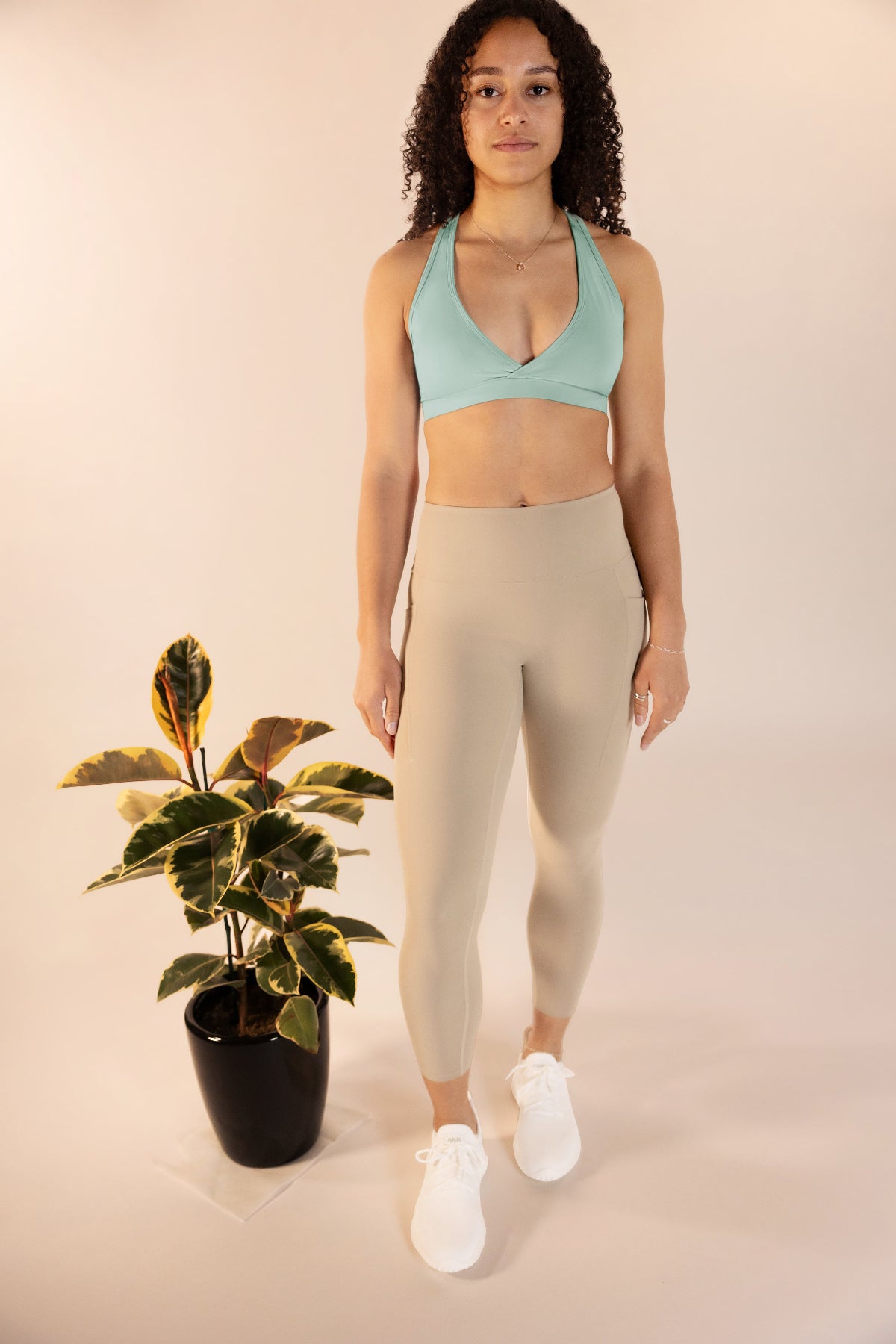 Low cut High Support light blue sports bra