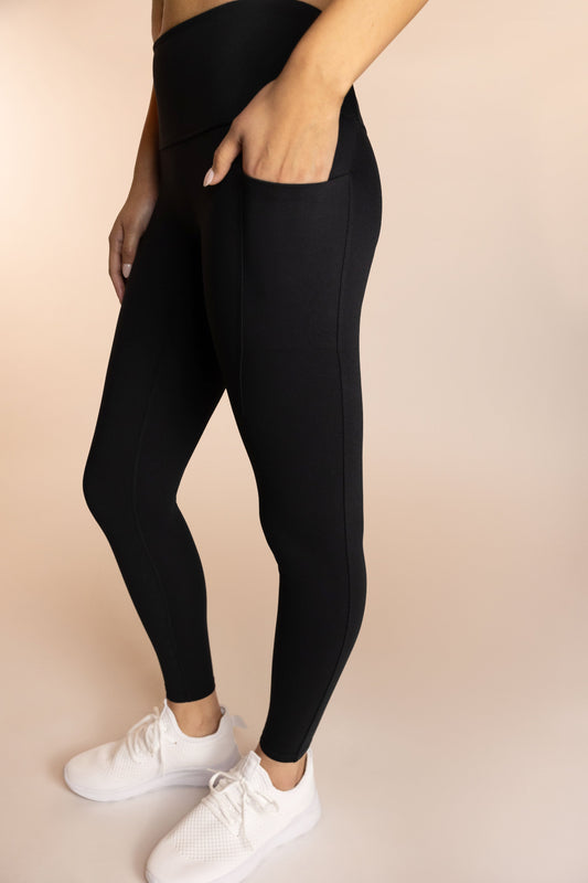 Carbon Black Leggings with deep pockets
