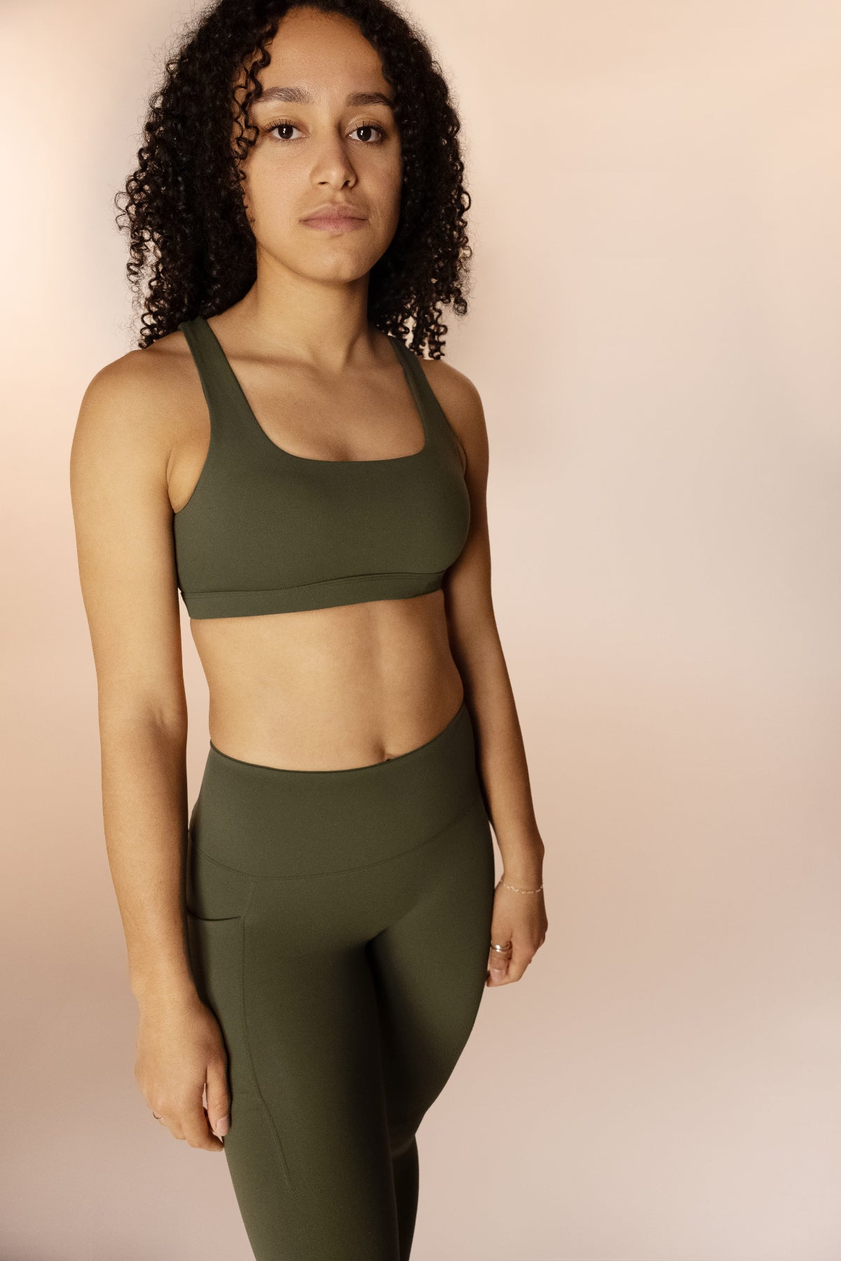 Women's Green workout sports bra