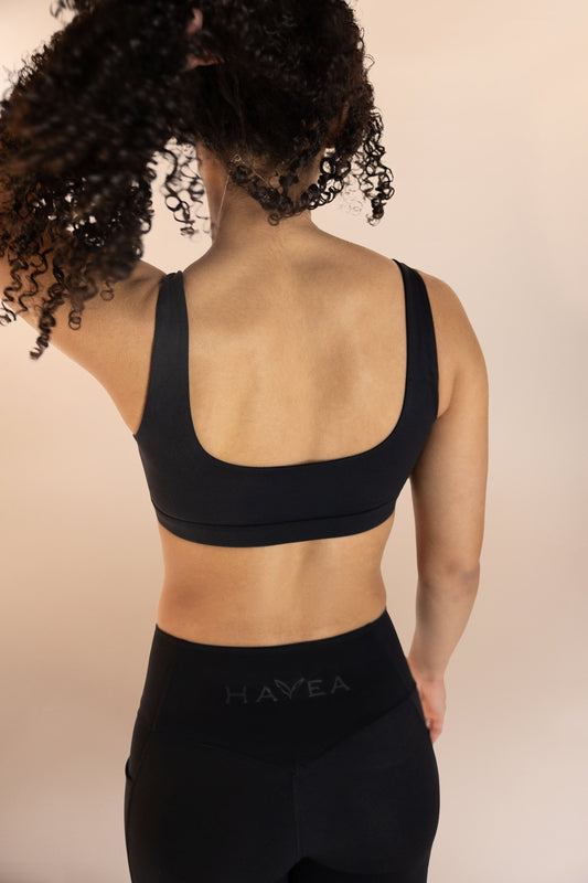 Low back Black sports bra