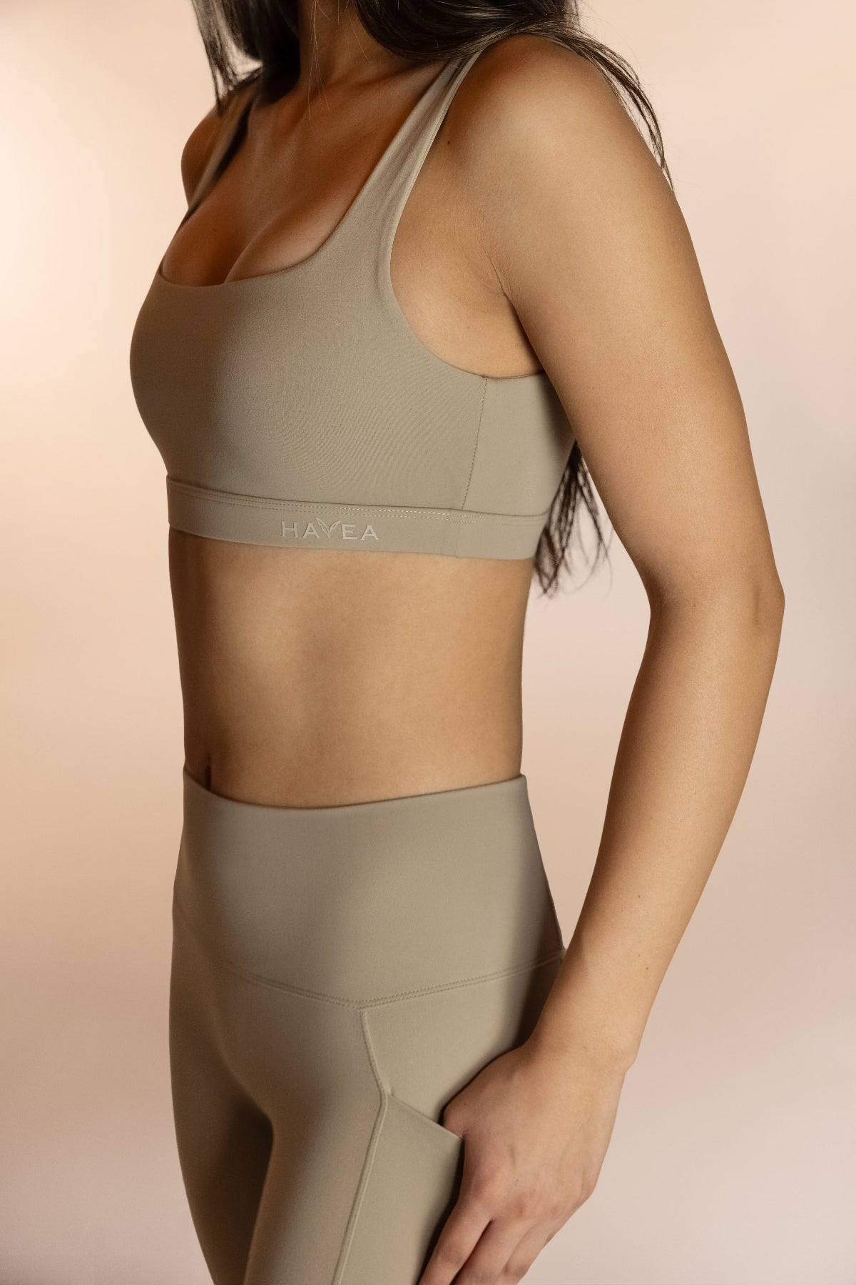 Women's Medium Support sports bra in tan