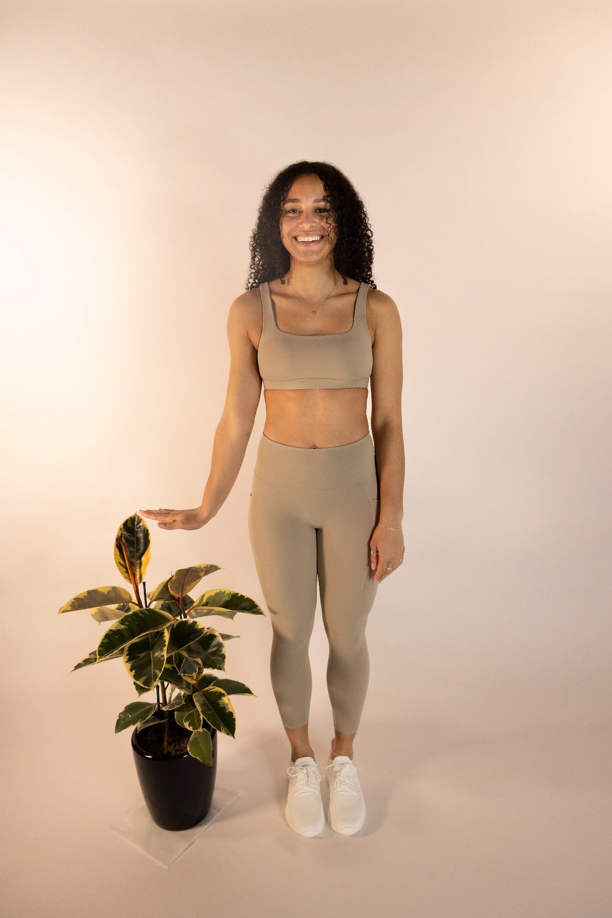 Tan Sports bra and legging set