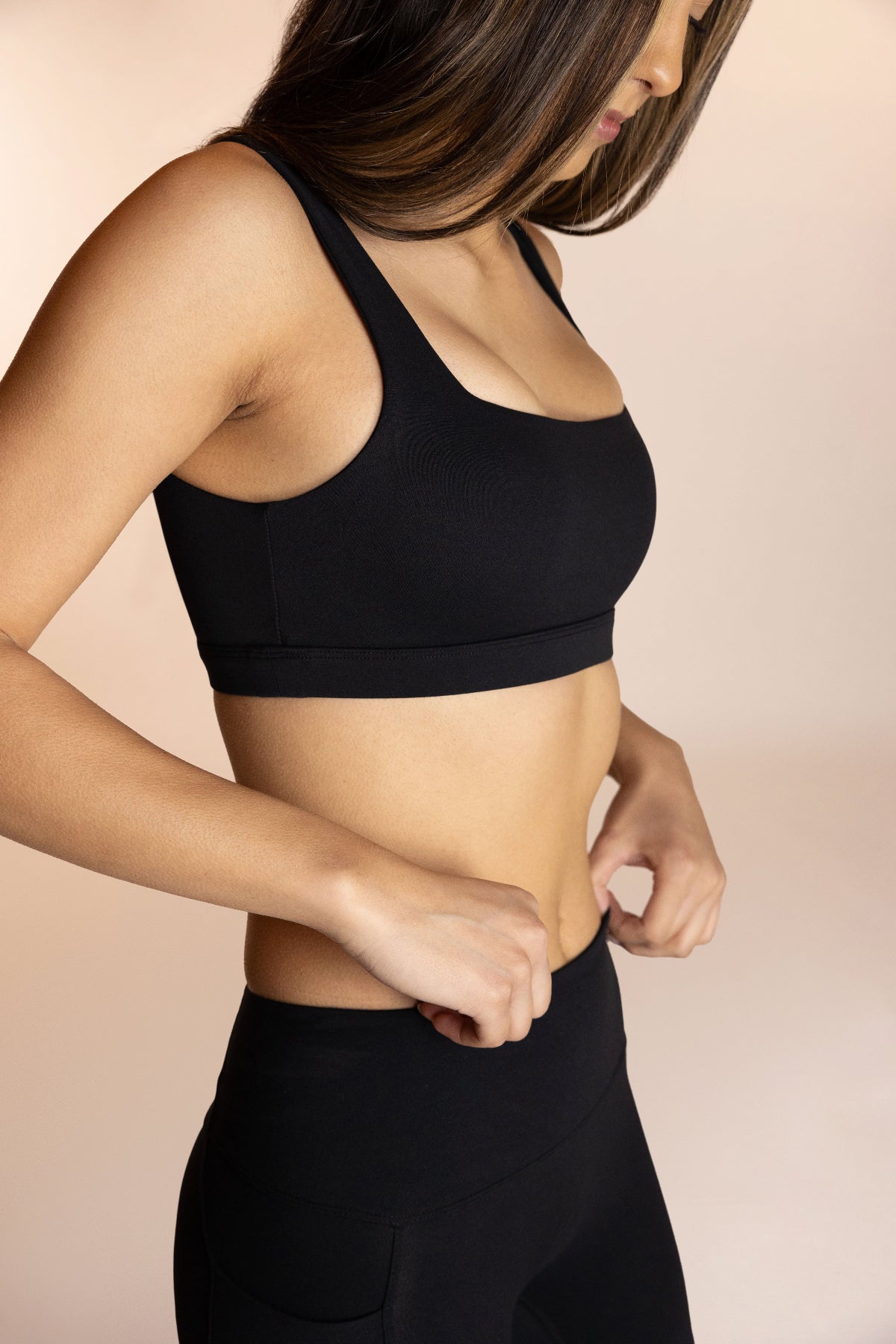 Supportive black sports bra