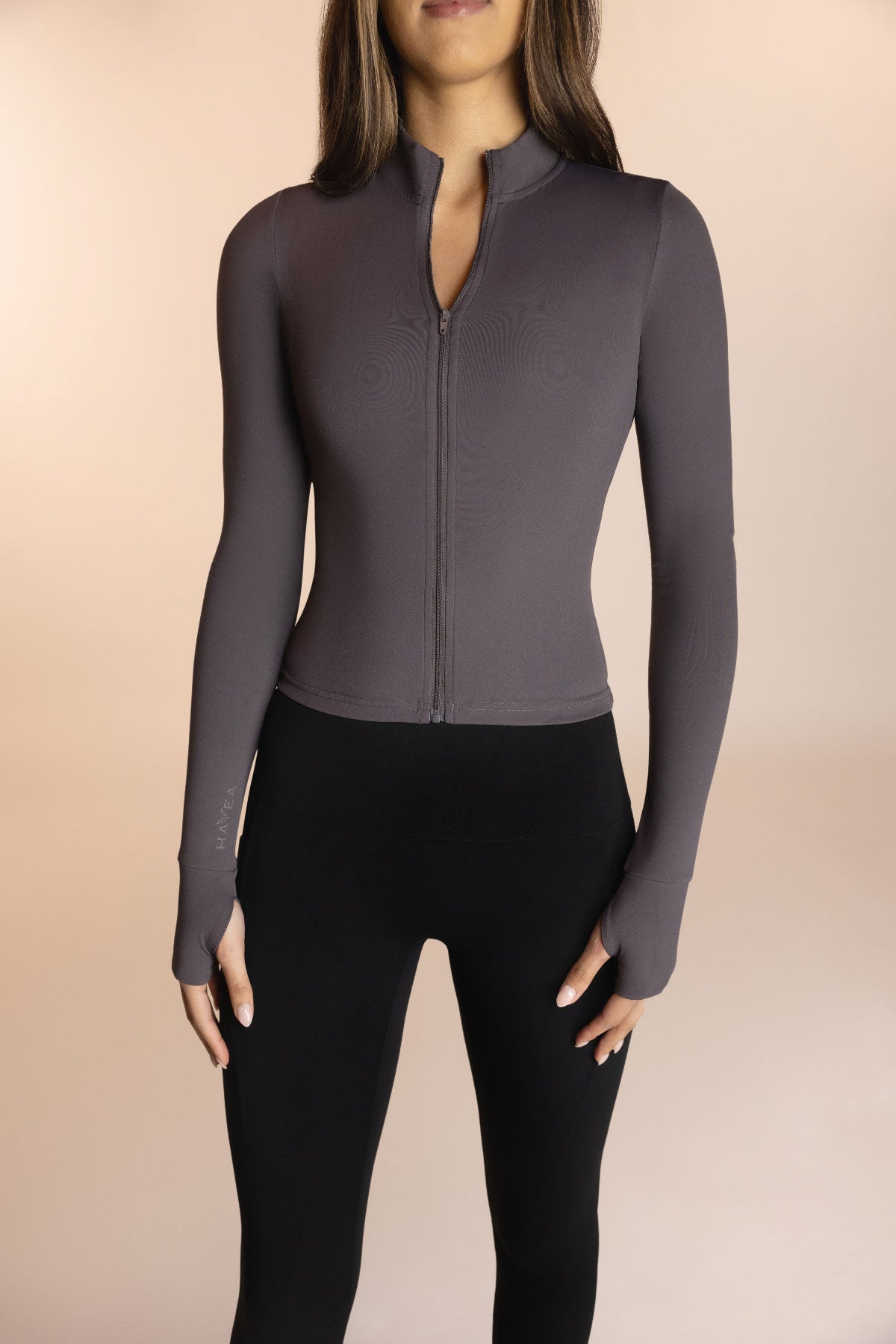 Women's lightweight minimalist running jacket in gray 