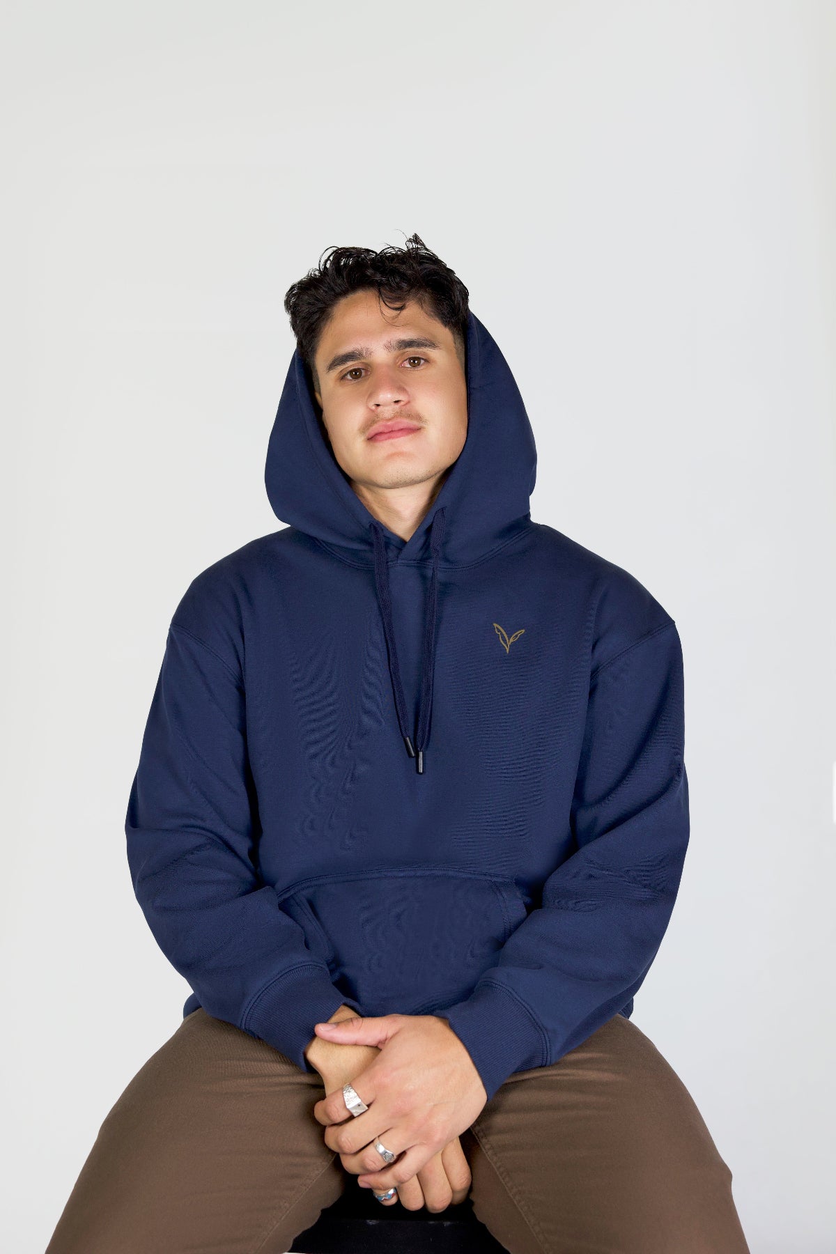 Navy Velvet Hoodie