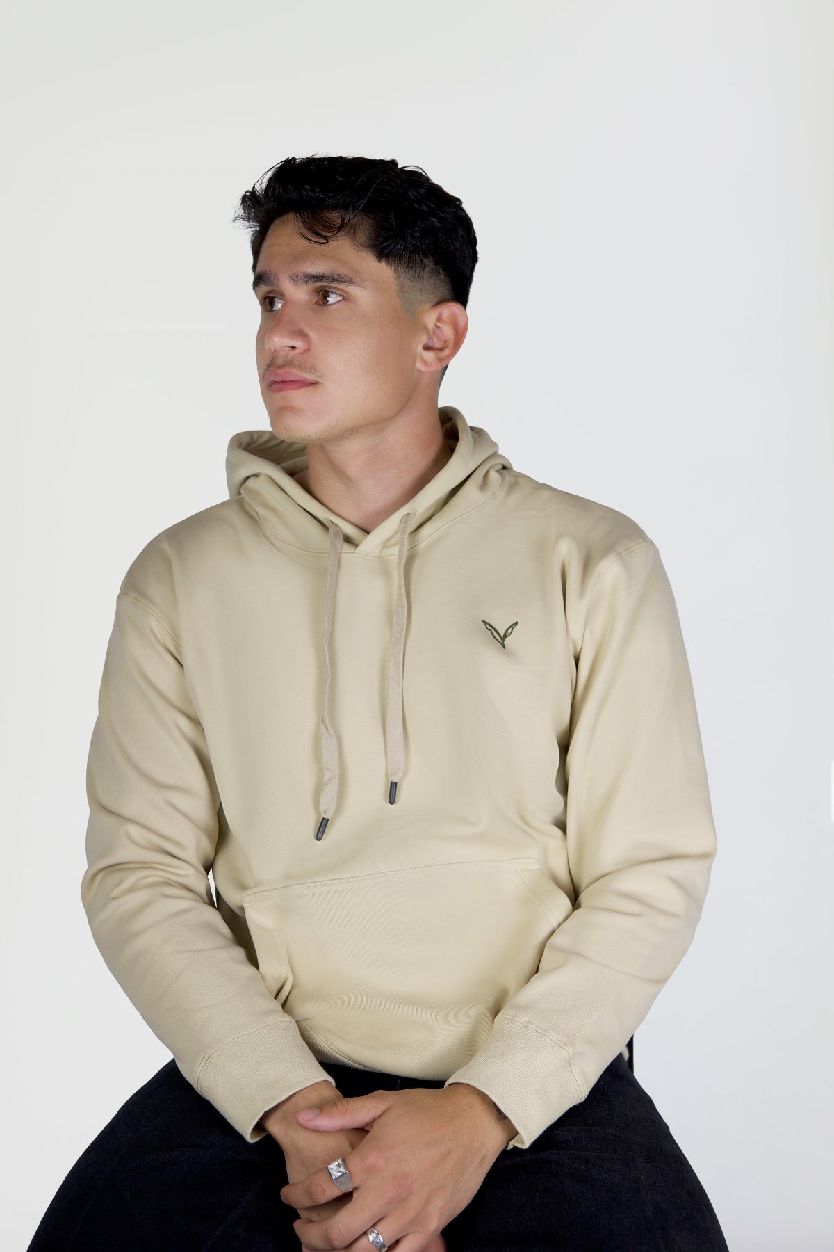 Tan cozy hoodie front