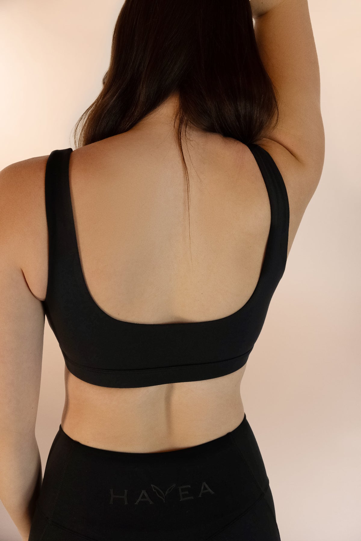 Women's Low back black sports bra 